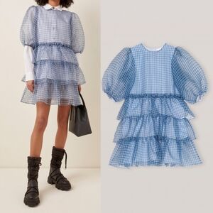 GANNI Organza Boho Mini Dress